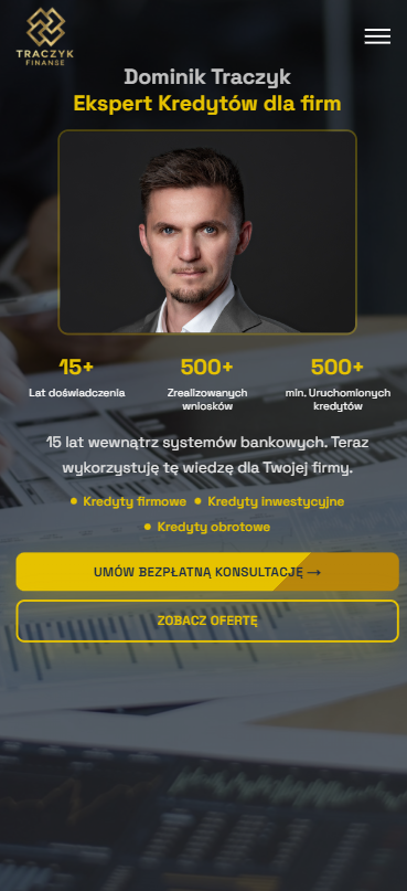 TraczykFinanse - widok mobilny